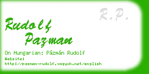 rudolf pazman business card