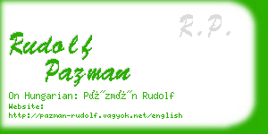 rudolf pazman business card